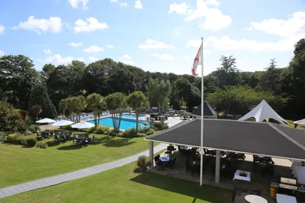 Arial view of pool area